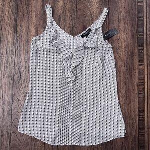 White House Black Market Black and White Patterned Camisole